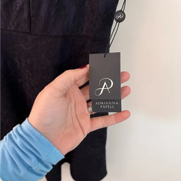 Elegant Black/Navy Dress with Sheer Detail - Picture 3 of 7